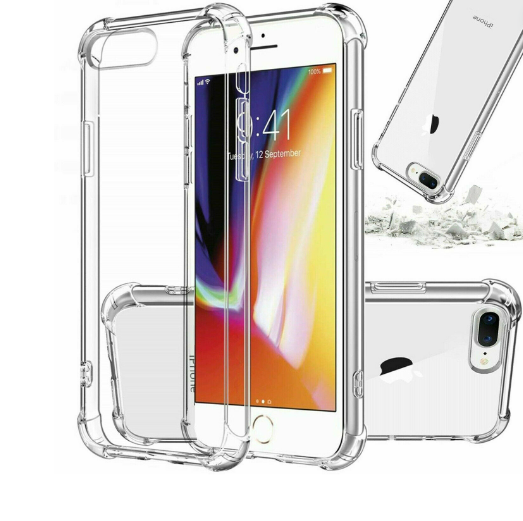 Clear TPU Silicon Bumper Back Cover for iPhone 8 Plus - 5.5 inch