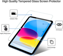 Two 10.9" Tempered Glass Screens for Apple iPad 10th Gen |2022|