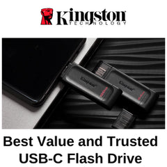 Kingston 128 GB USB C External Data Storage Memory Stick