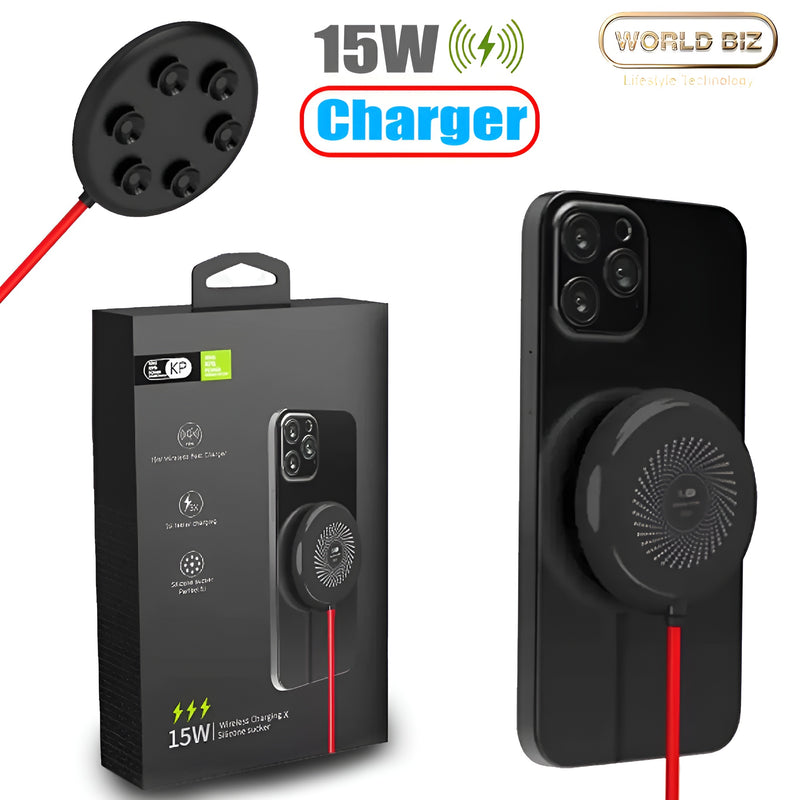 15W Fast Wireless Charging Compact and Stylish Design.