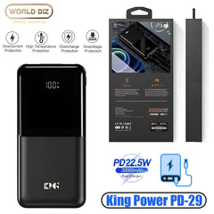 Power Bank 20000 mAh Carga Rápida 3.0 22.5W 