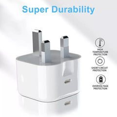 20W Fast Charge USB-C Wall Charger - Compact & Safe