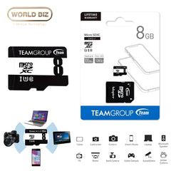 Team 8GB microSD C10 Memory Card with Adapter